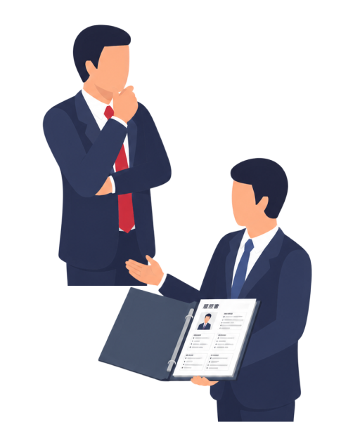 候補者を企業へ紹介するイメージ